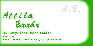 attila baahr business card